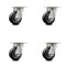 Service Caster 4 Inch Kingpinless Rubber on Aluminum Wheel Swivel Top Plate Caster SCC, 4PK SCC-KP30S420-RAR-4 - alternate 1